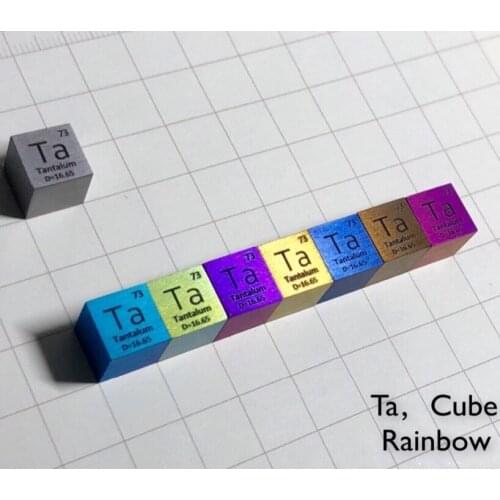 Rainbow Tantalum Ta Metal 10mm Density Cube 99.95% Pure for Element Collection PRICE:US $50.73 - 373.80 Add to cart now for more