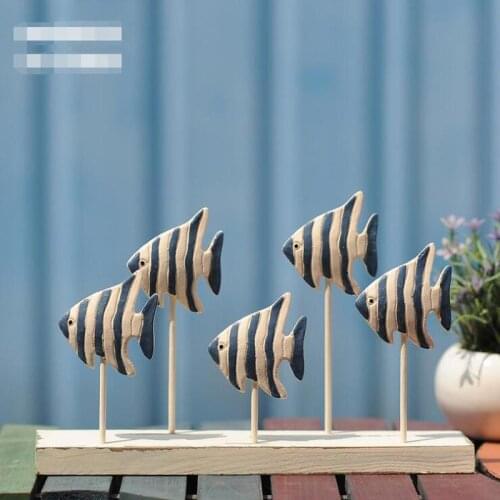 Fish Sea Series Wood Crafts Tropical Fish Log Made Old Fish Home Decoration Accessories Modern Wood Wood Craft Products