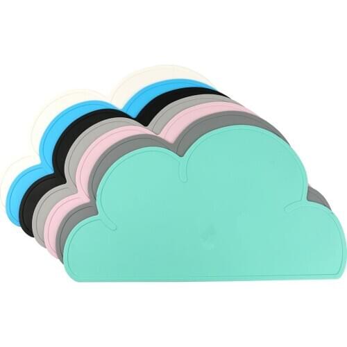 Silicone Placemat Kids Infant Nursing Cloud Shaped Heat Resistant Plate Mat Tableware Eating Dining Plate Coaster