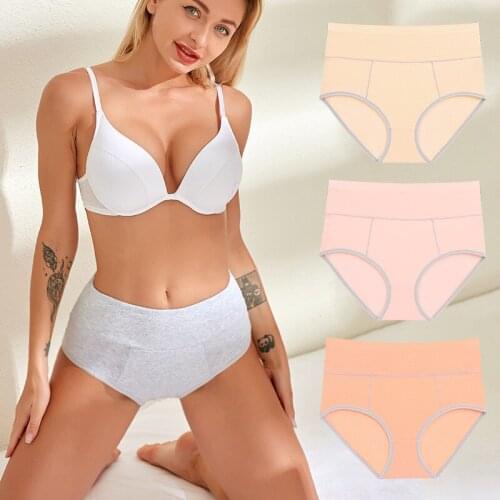 International Size Women High Waist Cotton Simple Sports Panties Shapewear Abdomen Hips Breathable Calcinha Briefs Underwear