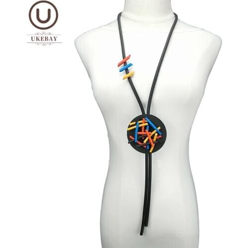 UKEBAY Long Pendant Necklaces For Women Gothic Necklace Strange Design New Rubber Jewelry Sweater Accessories Chain Multicolor