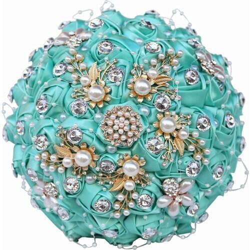 WifeLai-A 18CM Multicolor Rhinestone Luxury European And American Style Bridal Bouquet Wedding Supplies Handmade W296G
