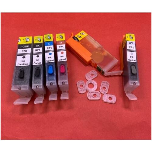 YOTAT 6pcs Full Refillable ink cartridge PGI-970XL PGI-970 CLI-971 for Canon PIXMA MG7790