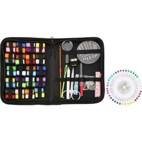 128pcs/set Sewing Threads Portable Travel Sewing Box Knitting Needles Tool Quilting Thread Lines for Household Sewing Accessory