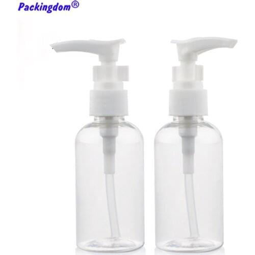 20pcs Empty Shampoo Bottle Plastic Dispenser Clear with Screw Pump Head White Shower Gel Refill Cosmetic Lotion Container 75ml