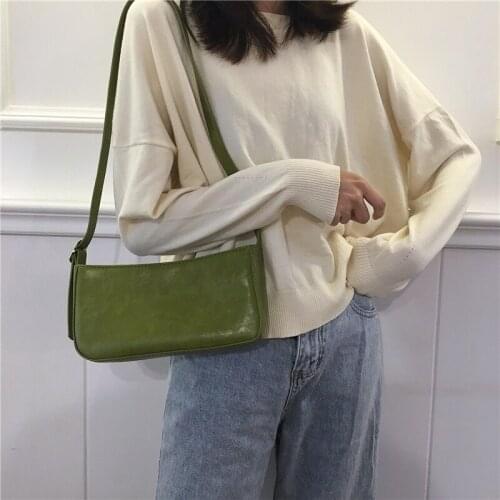 2021 retro niche simple underarm baguette simple fashion one-shoulder handbag