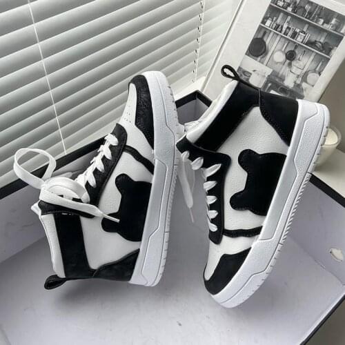 2021 Bear Patchwork Womens Espadrilles Fashion Winter Kawaii Zapatillas Mujer Daily Footwear Casual Streetwear Ladies Shoes