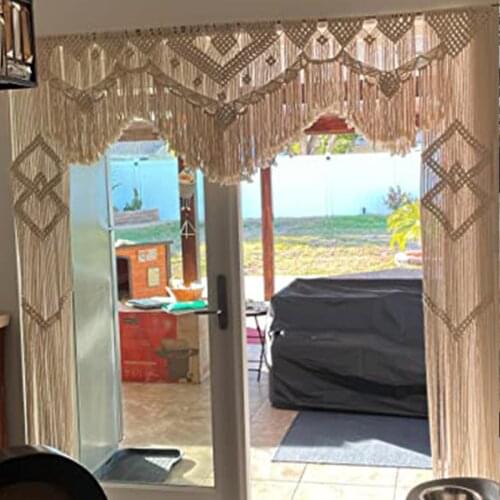 71"x 86" Boho Macrame Wedding Backdrop Wedding Arch Arbor Macrame Door Hanging Room Divider Macrame Wall Hanging Window Curtain