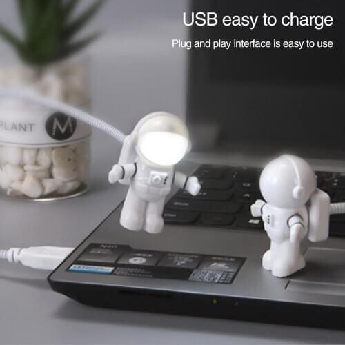 Astronaut LED Night Light White Flexible USB Tube Portable DC 5V Bulb For Computer Laptop PC Notebook Reading Home Decor