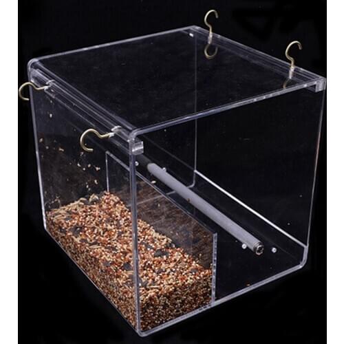 Automatic Parrot Bird Feeder No Mess Feeding Device Seed Food Container for Small and Medium Sized Birds