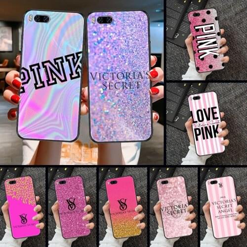 Vs Fashion pinks brand Phone case For Xiaomi Mi Max Note 3 A2 A3 8 9 9T 10 Lite Pro Ultra black soft cover painting Etui pretty