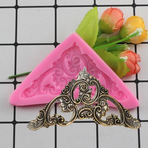 DIY Craft Baroque Scroll Relief Silicone Mold Fondant Chocolate Candy Gumpaste Molds Cupcake Cookie Baking Cake Decorating Tools
