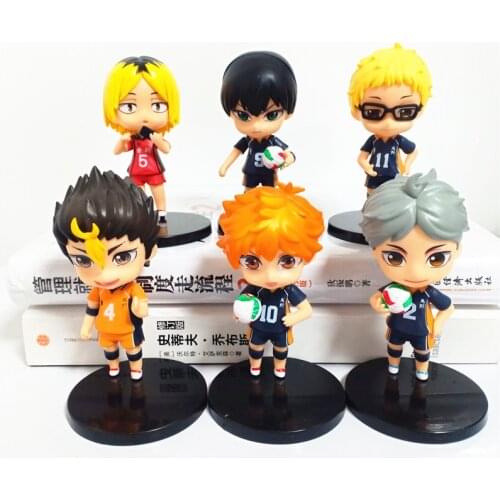 6pcs/set Anime Haikyuu Action Figure Toys Shoyo tobio Kenma Tooru PVC Model Dolls Japanese Volleyball Figures 10cm