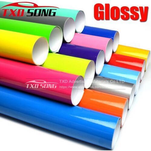 Glossy vinyl film bright Glossy car warp sticker Super Shiny Glossy Vinyl Film Car Wrapping Foil with Air Bubble