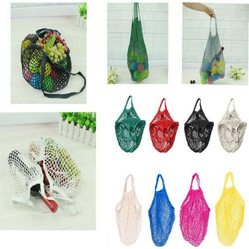 10pcs Supermarket Hand-held Convenience Shopping Cotton Fruit Net Pocket Grocery Bag Shopper Mesh Net Woven Cotton 3.0