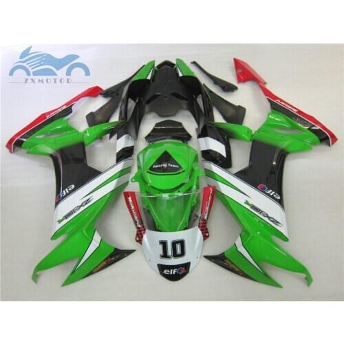 Custom motorcycle fairing KIT for Kawasaki Ninja ZX10R 2008 2009 2010 green black bodywork road racing Fairings ZX 10R 08 09 10
