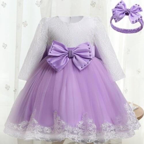 Baby Girls Christmas Costume Toddler Baby Princess Lace Dress 1 2 Year Newborn Birthday Party Baptism Outfits Infant New Year