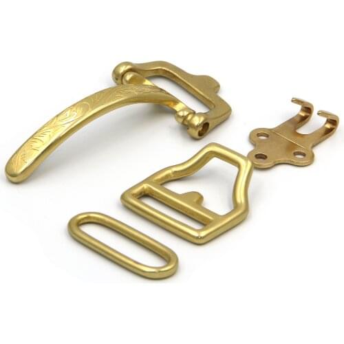 Engraved Buckle Western Brass Littleton Cavalry Design Leather Buckle