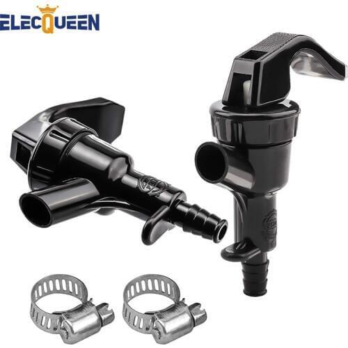 Picnic Taps,Black Squeeze Faucet Party Tap(2pc) Food Grade Beer Liquid Dispenser for Draft Beer Keg with 2 pieces 304 Hose Clamp