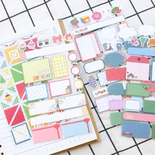 Domikee colorful cute cartoon school student traveler journal diary planner label stickers stationery supplies can write
