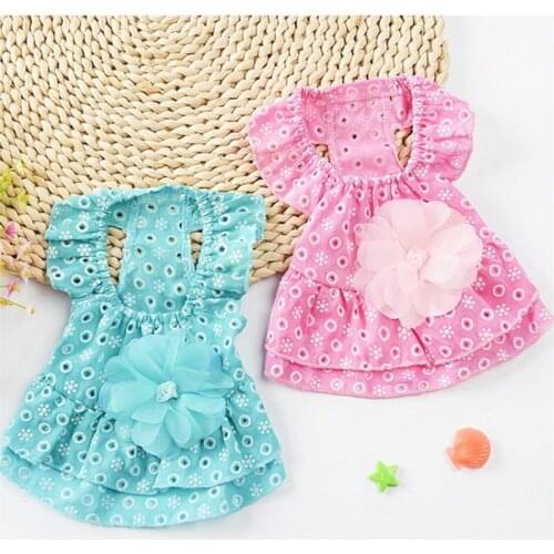 Summer Dog Clothes Puppy Clothes Dress Pomeranian Puppies Cotton Sling Pet Grooming Apparel Korean Dog Apparel For Small dogs