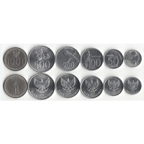 1 Set 6 Pieces Indonesia Coins Old Original Coin Collectible Edition Real Rare Commemorative Random Year