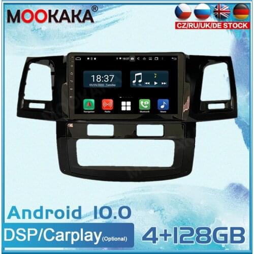 Android 10 4+128G For Toyota Hulix Fortuner 2008 Multimedia Radio Player Touch Screen Stereo GPS Navigation System DSP Carplay