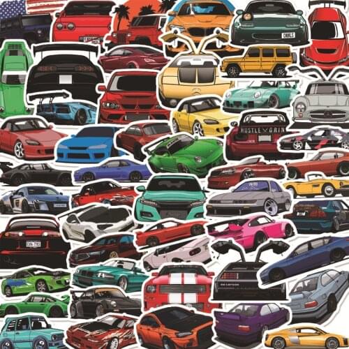 50Pcs Retrofit Racing Car Graffiti Stickers Car Motorcycle Travel Luggage Phone Guitar Fridge Laptop Waterproof Cool Stickers