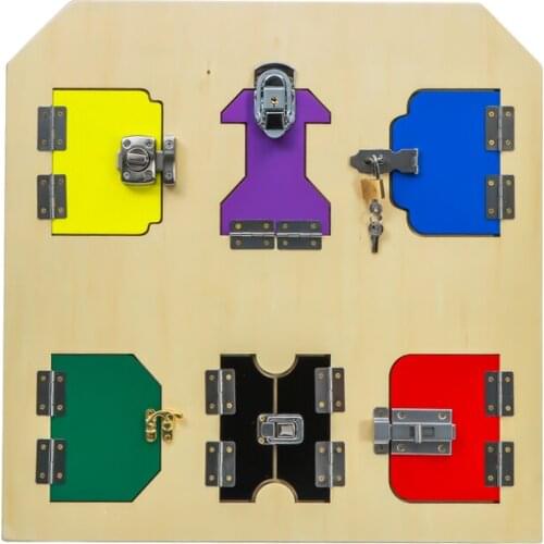 Latch Board Infant Montessori Materials Basic Skill Practical Toys Preschool Early Educational Toys for Toddler