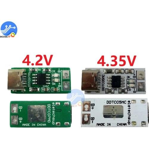 Type-C To 1A 4.2V 4.35V Step-down Buck LiPo Polymer Li-Ion Charger for 3.7V 3.8V 18650 Lithium Battery