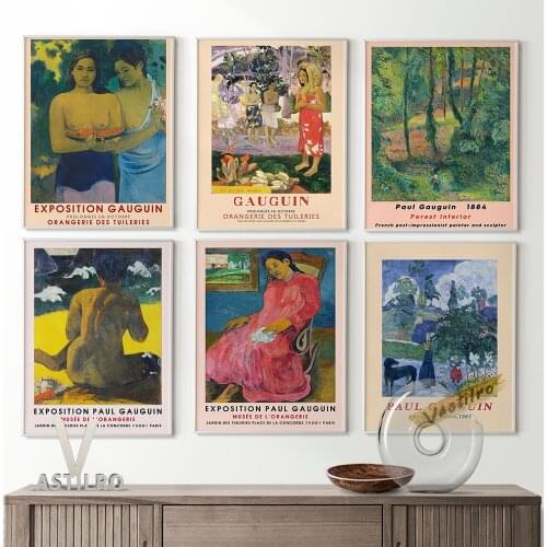 Paul Gauguin Reproduction Print Exhibition Retro Poster High Quality Modern Wall Decor Vintage Canvas Painting Art Prints Gift