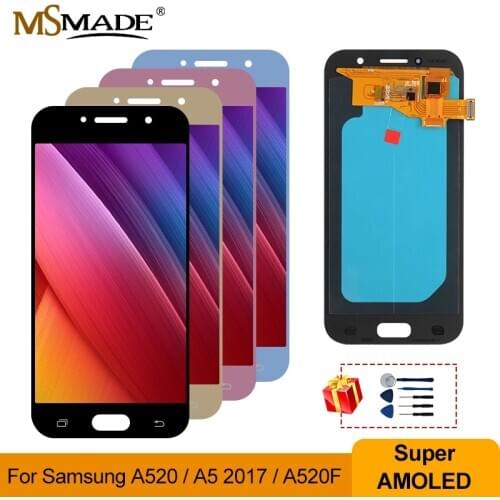 Super AMOLED For Samsung Galaxy A5 2017 SM-A520F A520 LCD Touch Screen Digitizer Assembly Parts For Samsung A520F LCD Screen