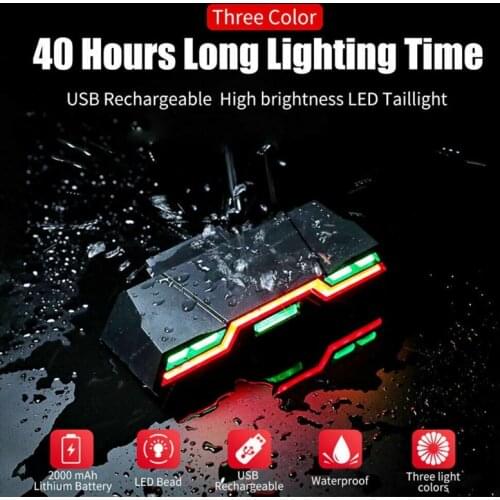 Bicycle bicycle LED tail light turn signal light rear brake light wireless night safety warning light