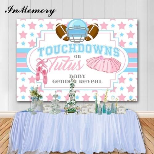 InMemory Newborn Gender Reveal Backdrops Baby Shower Photography Background Baby Birthday Party Vinyl Banner Photocall 7x5ft
