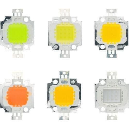 1pcs 10W LED Integrated High power LED Beads 10W White/Blue/Red/Green/Yellow/Warm white/ 600mA 12.0V 800-1000LM 24*40mil