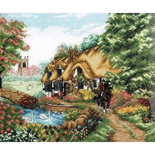Customized Needlepoint Village Life Embroidery Cross Stitch Patterns Free with 100% Cotton Floss & Free Shipping for Home Decor
