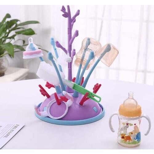 High Quality Detachable Baby Feeding Bottle Drying Rack , ABS Biberon Holder Antibiotic Drying Rack Lifting BPA Fre