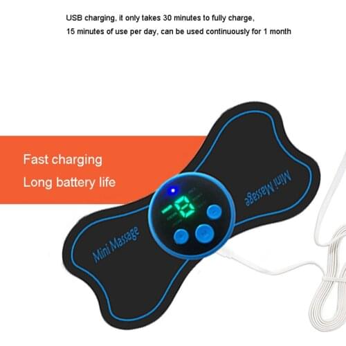 USB Charging Neck Massager Mini Pulse Neck Back Cervical Massager Patch 6 Massage Modes Relaxation Body Health Care Gift
