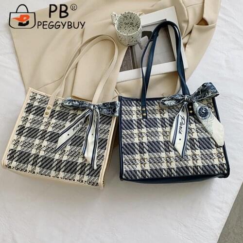 Fashion Women Woolen Cloth Shoulder Underarm Bag Winter Autumn Casual All-match Pure Color Large Capacity Tote Handbags
