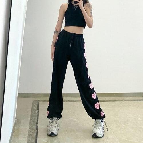 2021 Printed Vintage Denim Pants Women High Waisted Korean Straight Jeans Fashion Streetwear Ladies Trouser