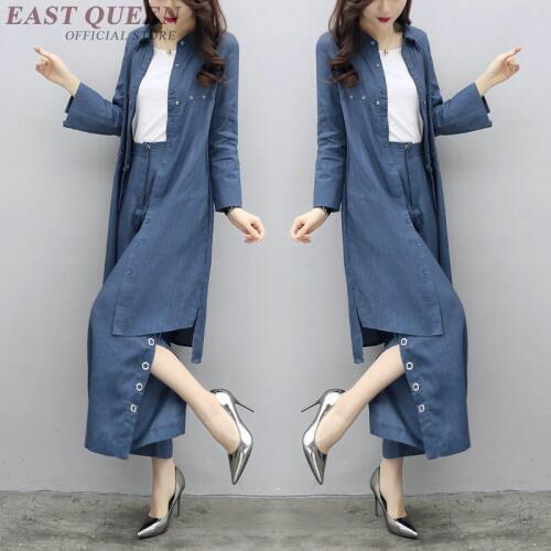 Women two piece outfits business clothes suit new trend 2018 Single Breasted Casual two piece set top and pants AA3674 Y a