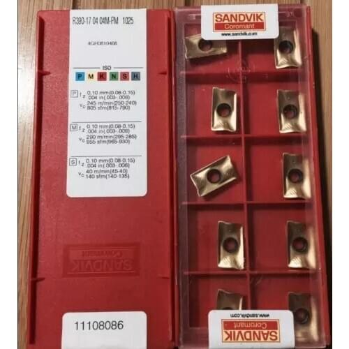 10PCS CARBIDE INSERT R390-170404M-PM1025