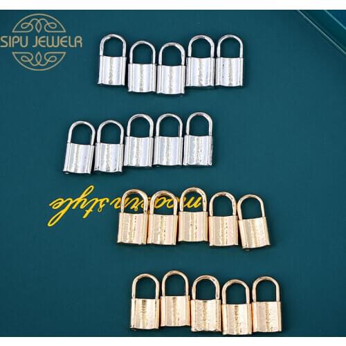 10Pcs/lot Trendy PadLock Pendant Charms Silver Golden Lock Punk Charms for DIY Hiphop Rock Jewelry Handmade Necklace Bracelet