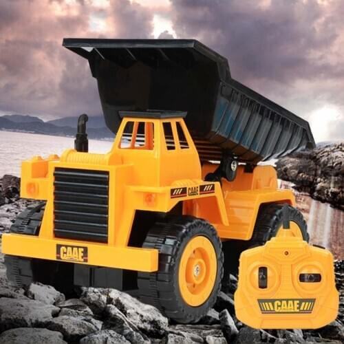 2.4G Five-channel Electric Remote Control Dump Truck Children Simulation Engineering Vehicle Model Kids RC Car Toy gift