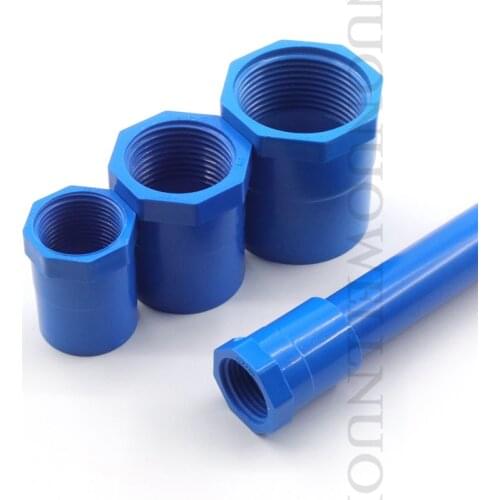 2Pcs 1/2" ~4" PVC Female Thread Straight Connector Garden Irrigation Pipe Fittings Adapter Water Supply Tube Joint PVC Connector