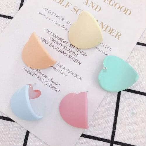 DIY temperament retro high sense peach heart earrings show face thin sterling silver needle earrings accessories 4pcs