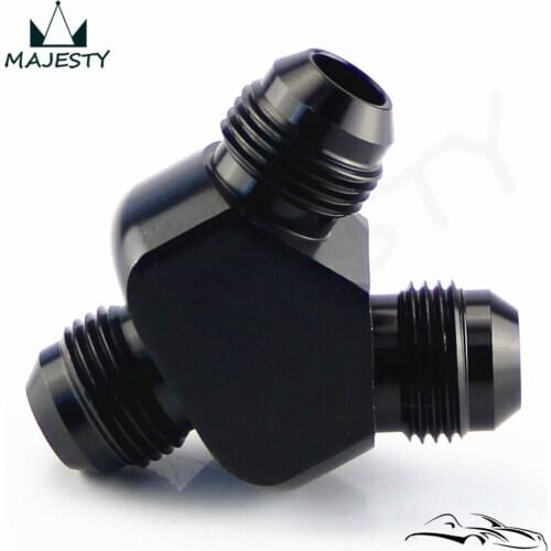 AN8 AN-8 Inlet AN8 8AN Outlet Y Block Car Aluminum Alloy Fittings Adapter Black
