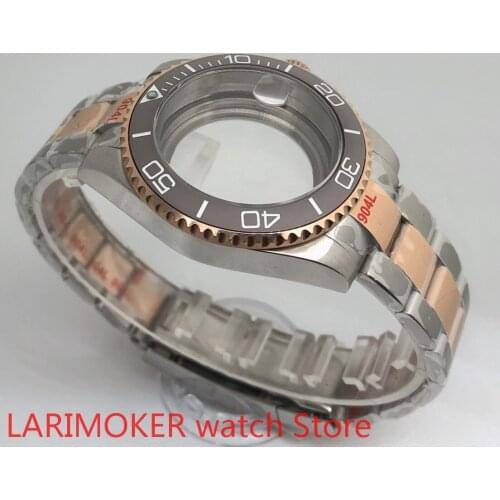 Transparent cover 904L stainless steel rose gold strap bracelet with 40mm sapphire glass ETA NH36 MH35 case,bezel gray