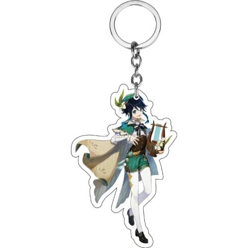 Anime Figure Genshin Impact Kaedehara Kazuha Kamisato Ayaka Diluc Cosplay Key Chains Two-sided Keychain Acrylic Pendant Keyring