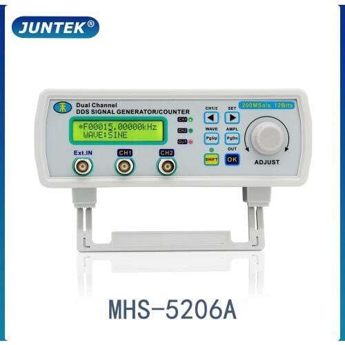 JUNTEK MHS5200A 6MHz DDS Function Signal Generator Digital Control Dual-channel Frequency counter/meter Arbitrary waveform pulse